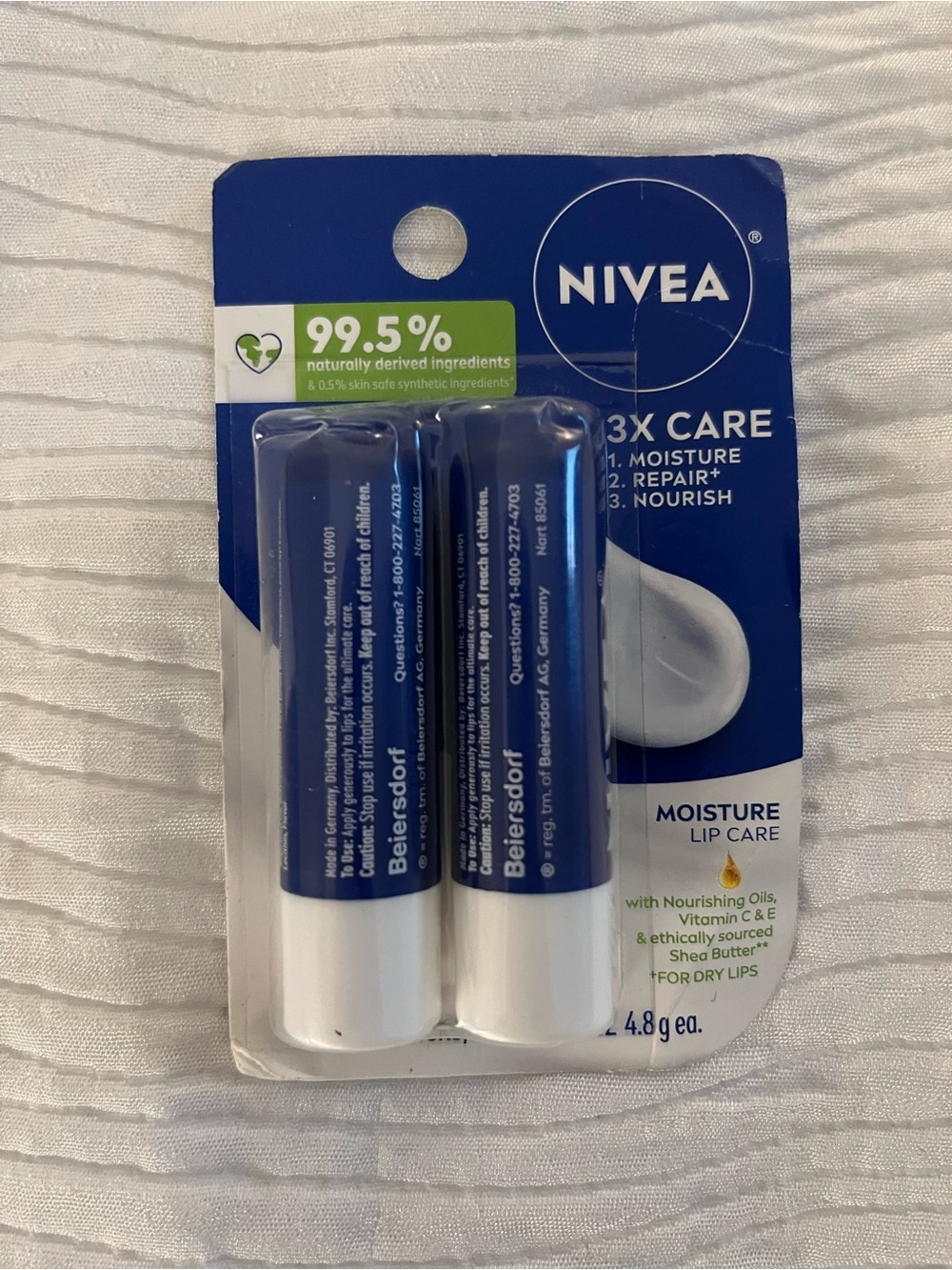 NIVEA Moisture Lip Care Balm Duo - Blue